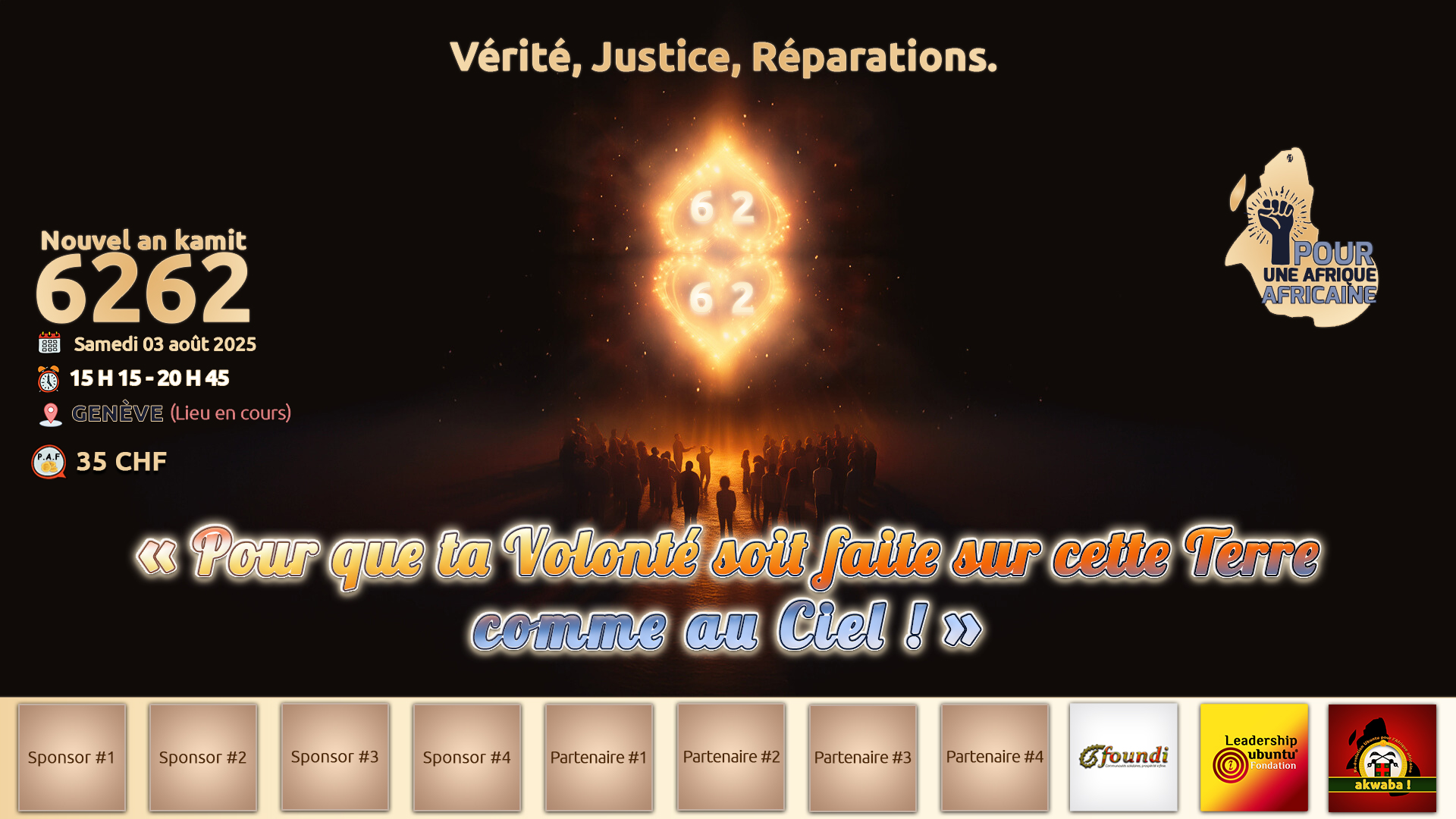 Nouvel An Kamit 6262 – Thème : “Vérité, Justice & Réparations : Pour que ta volonté soit faite sur cette terre comme au ciel”